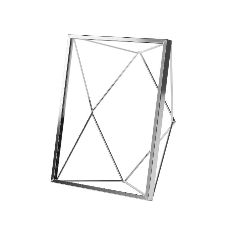 Umbra 5"x7" Prisma Picture Frame Chrome: Modern Geometric Design, Steel Material, Wall or Tabletop Display