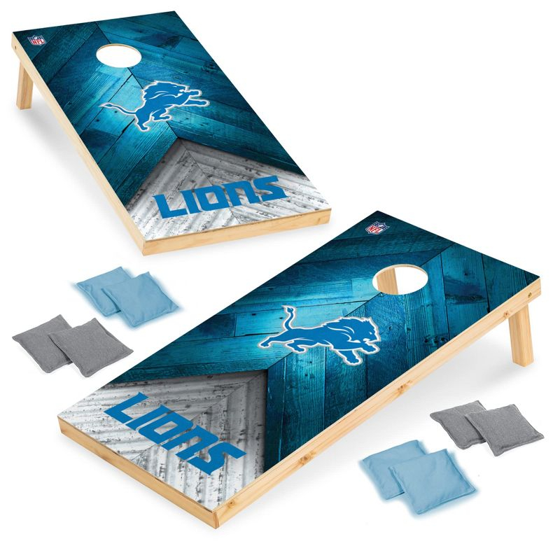 NFL Detroit Lions 2'x4' Wood Cornhole Set