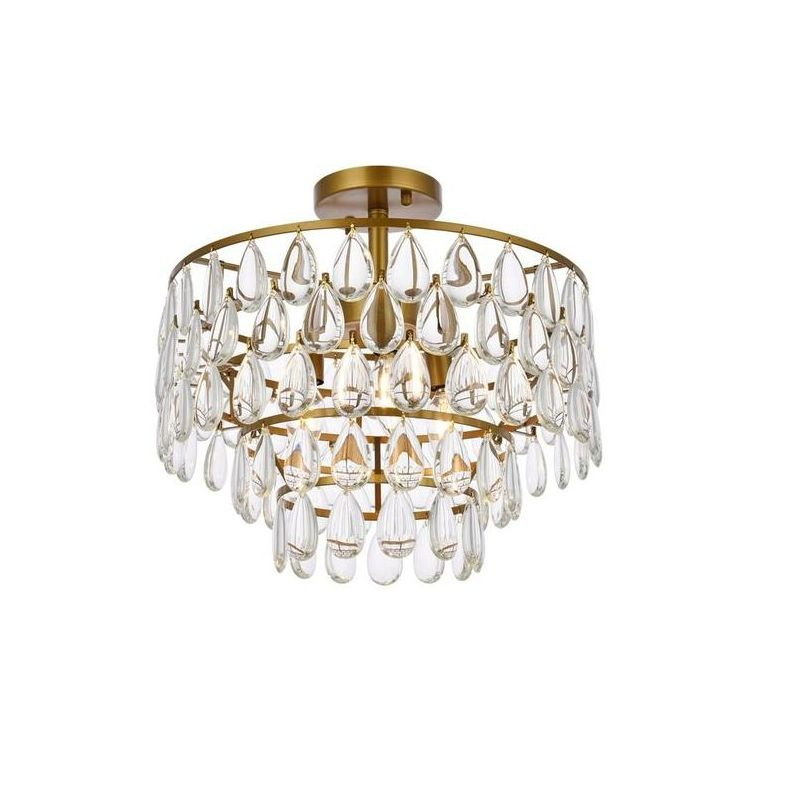 Elegant Lighting Mila 16 inch flush mount in brass