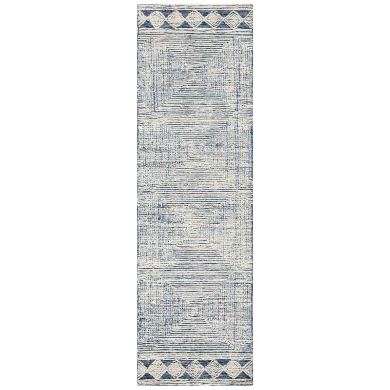 Abstract ABT349 Hand Tufted Runner Rug - Ivory/Navy - 2'3"x6' - Safavieh .
