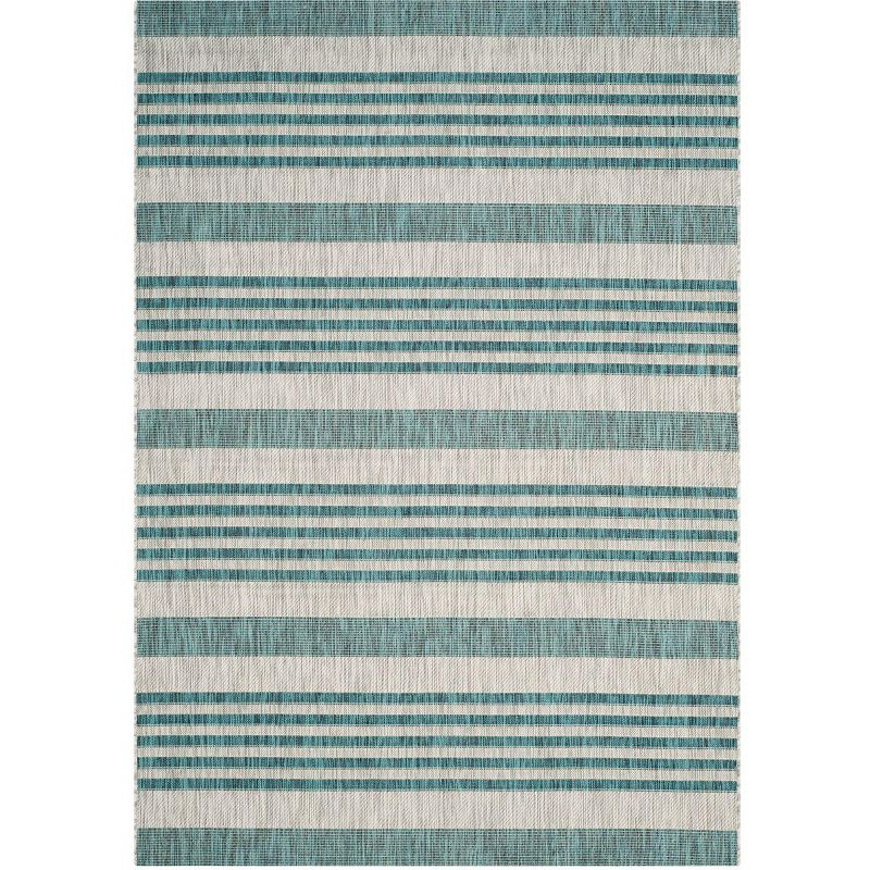 Courtyard CY8062 Power Loomed Indoor and Outdoor Area Rug - Grey/Blue - 5'3"x7'7" - Safavieh