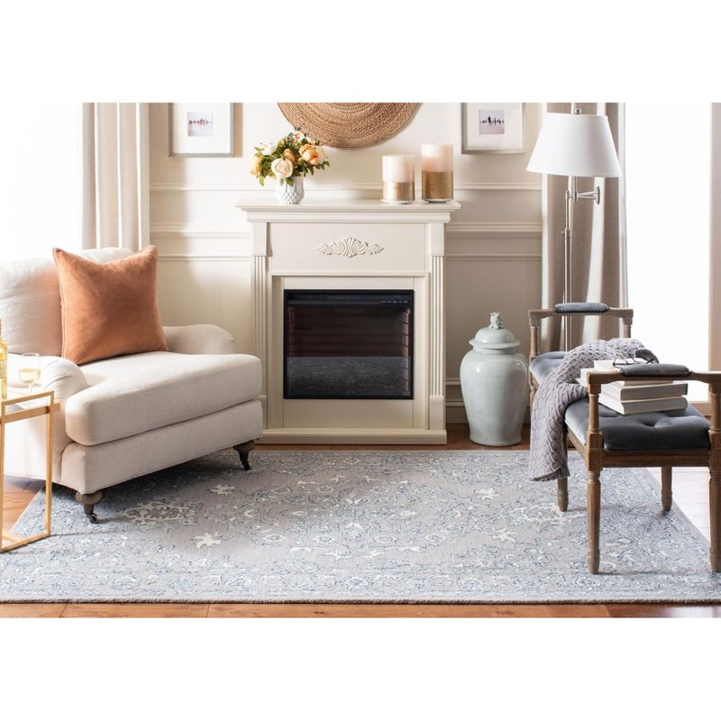 Micro-Loop MLP504 Hand Tufted Indoor Accent Rug - Light Grey/Ivory - 4'x6' - Safavieh