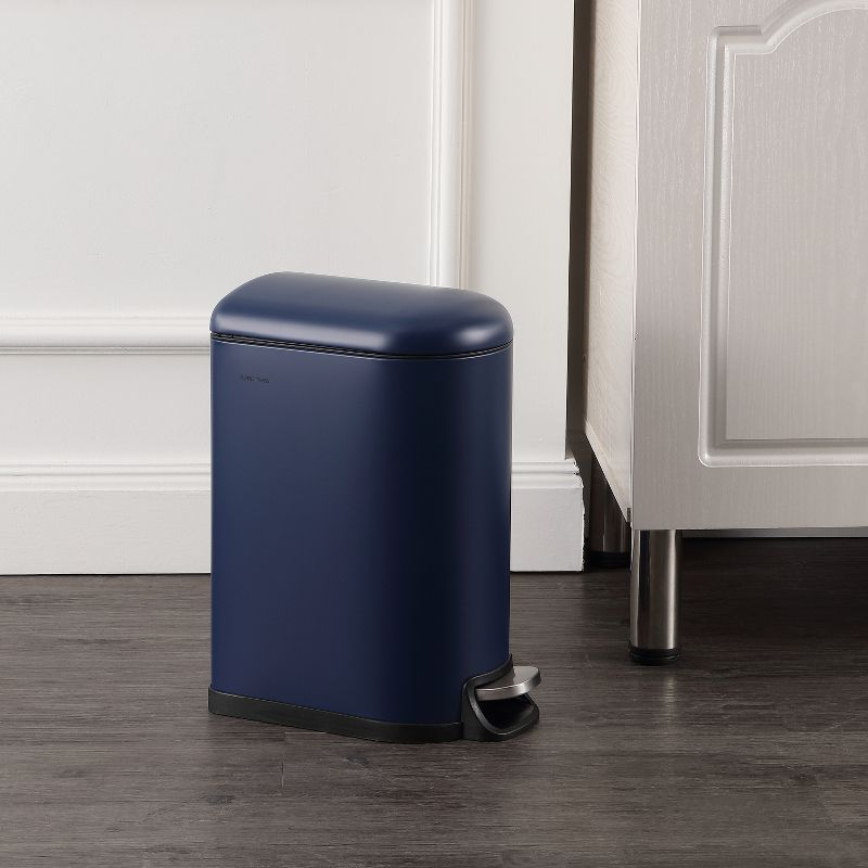 happimess Roland Mini 2.6-Gallon Step-Open Trash Can, Denim Blue