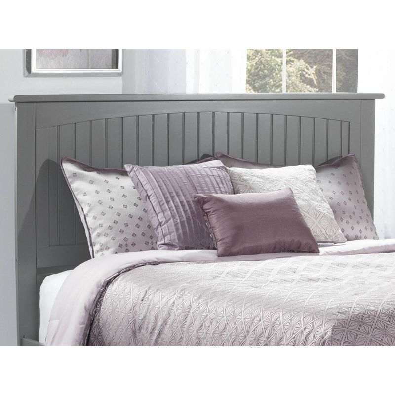 King Nantucket Headboard Gray - AFI: Coastal Cottage Style, Beadboard Design, USB Charger