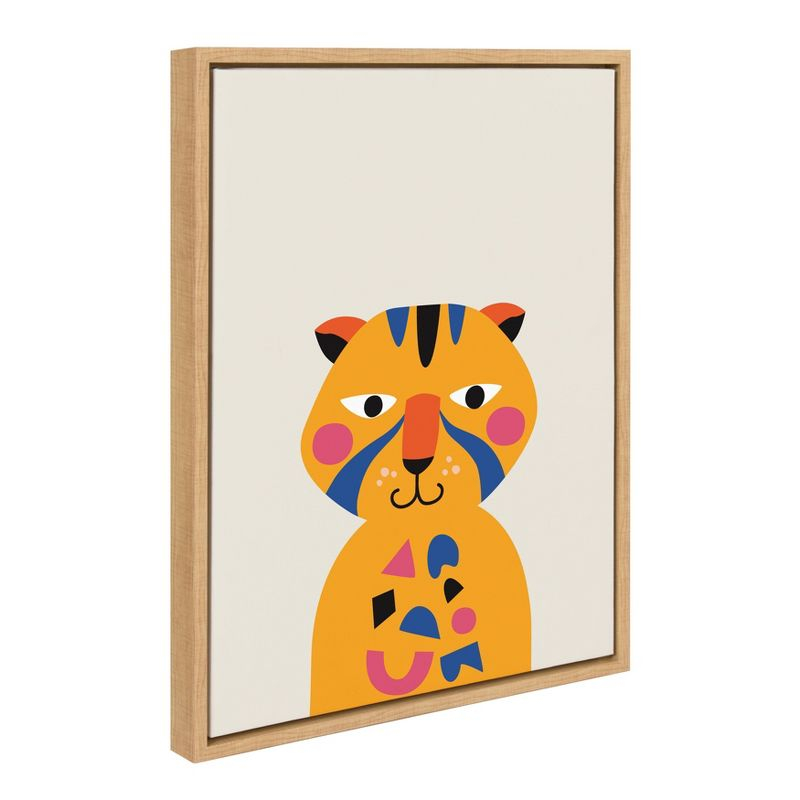 18"x24" Sylvie Mid Century Modern Baby Tiger by Rachel Lee - Kate and Laurel: Nursery Decor, Animal Theme