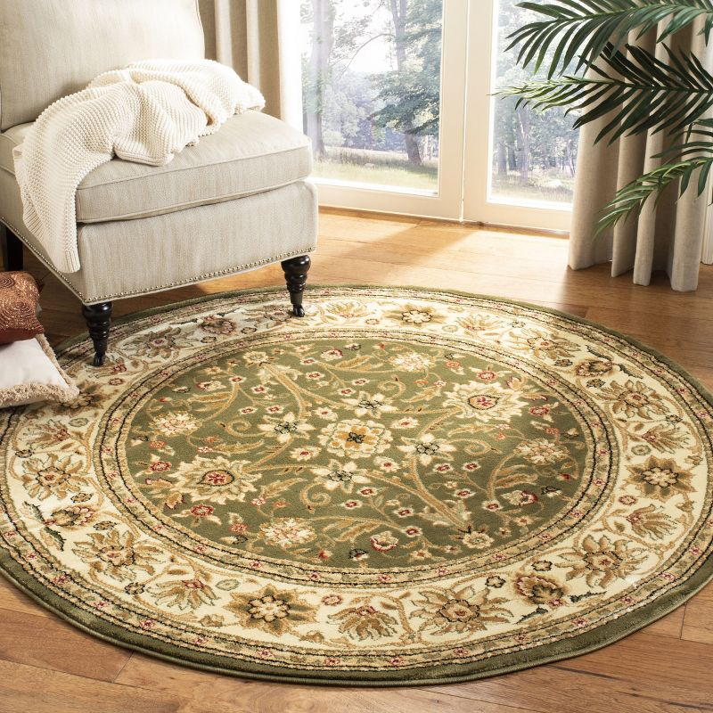 Lyndhurst LNH212 Power Loomed Area Rug - Sage/Ivory - 8' Round - Safavieh
