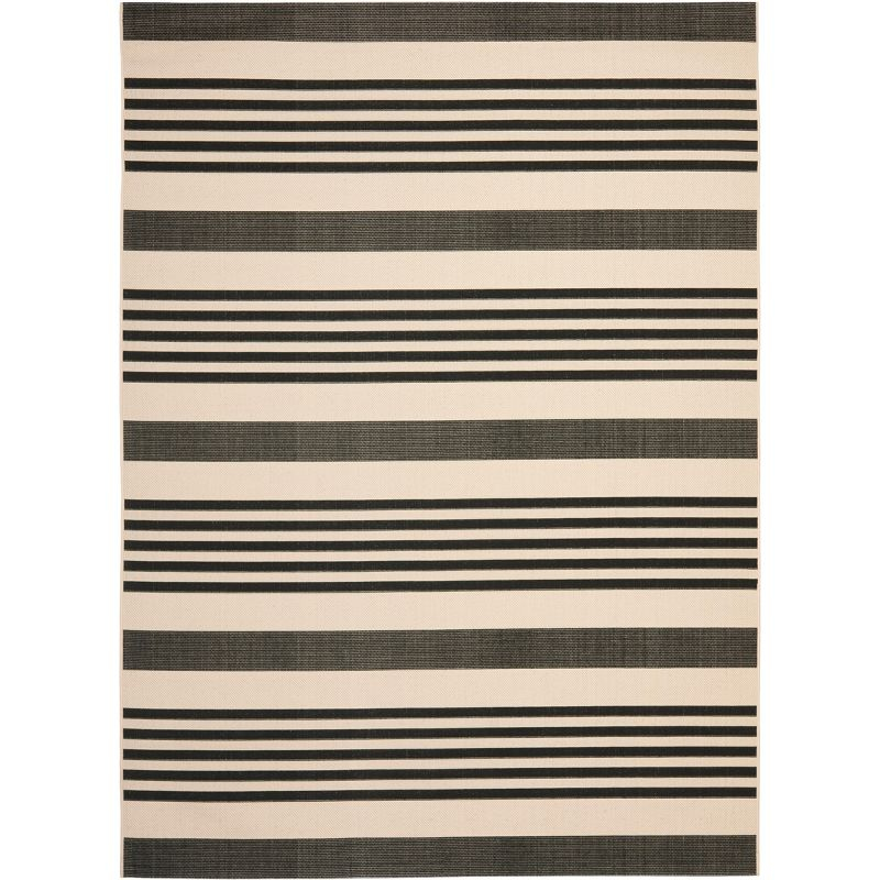 Courtyard CY6062 Power Loomed Indoor/Outdoor Area Rug - Black/Bone - 8'x10' - Safavieh.