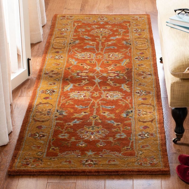 Heritage HG820 Handmade Accent Rug - 2'x3' - Red/Natural - Safavieh