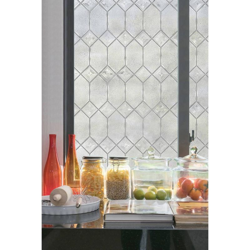 24" x 36" Old English Window Film - Artscape: Vinyl Privacy Film, Frosted Pattern, Adhesive-Free Clings
