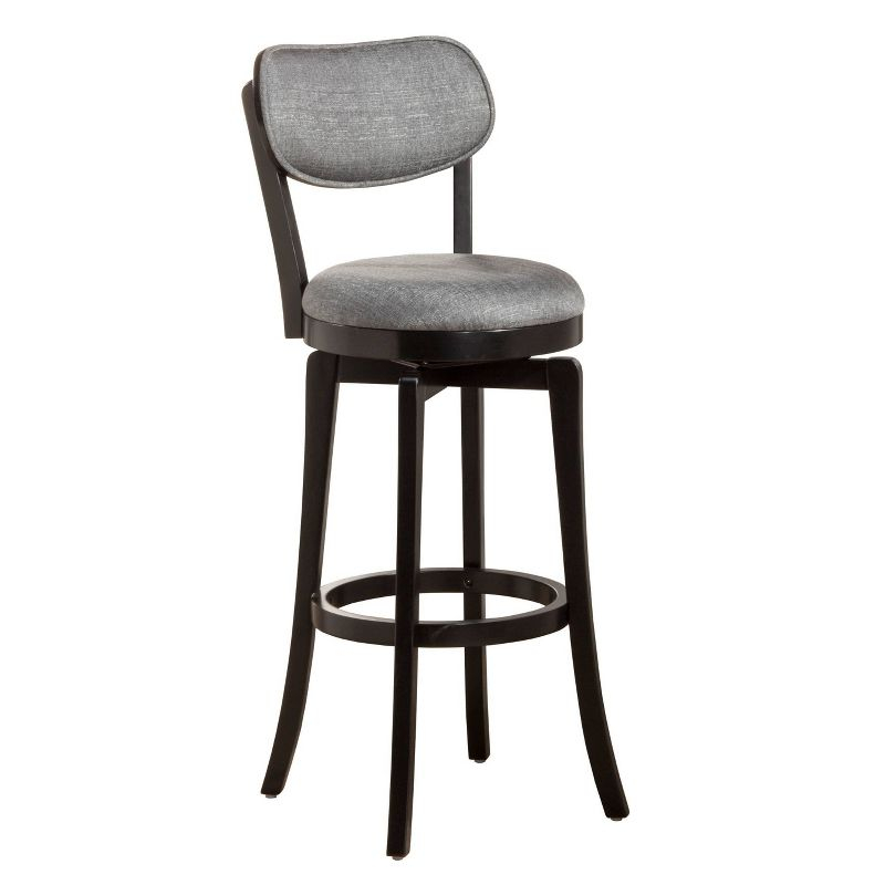 31" Sloan Swivel Barstool Black/Gray - Hillsdale Furniture: Upholstered, Matte Finish, Wood Legs, Foam Padded