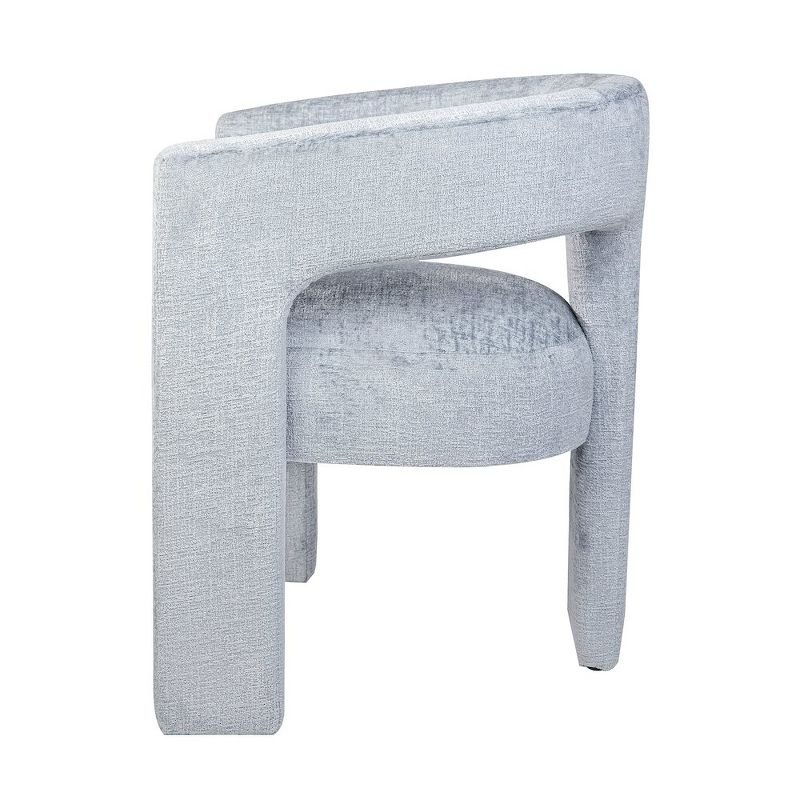 Jofran,Gwen Modern Luxury Jacquard Fabric Upholstered Sculpture Armchair- Blue Color