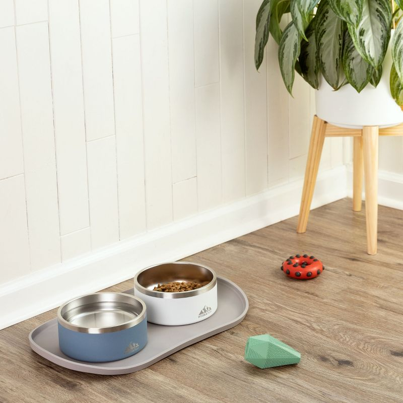 Hydrapeak Non Slip Stainless Steel Dog Bowl 4 Cup Navy