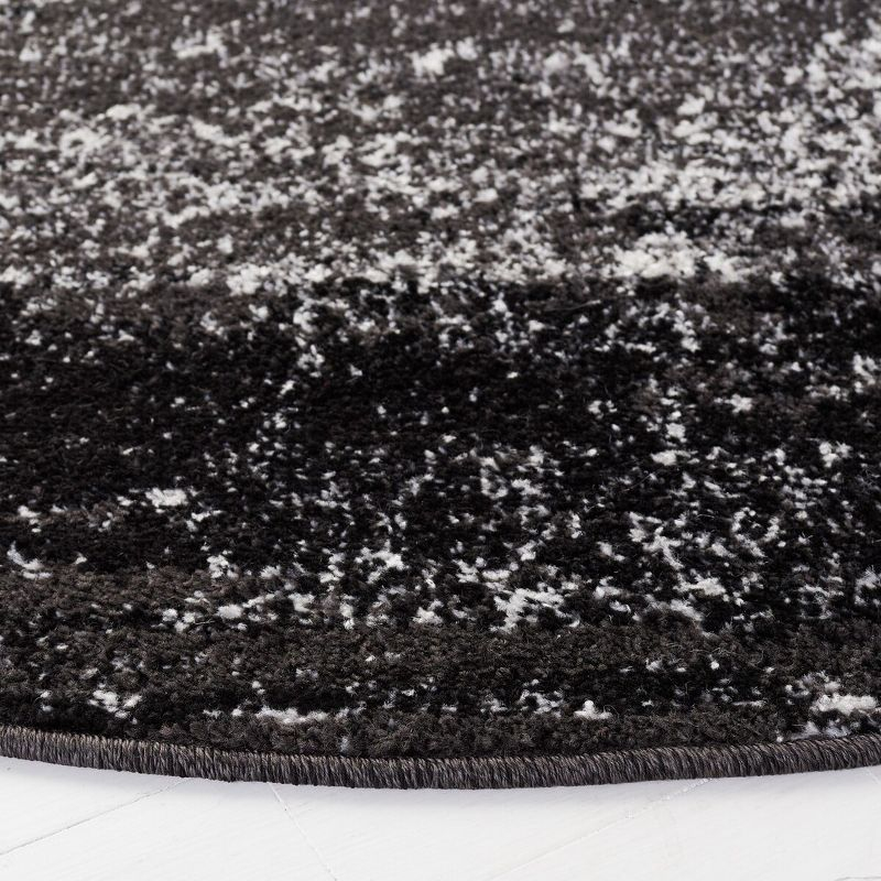 Adirondack ADR112 Machine Made Indoor Area Rug - Silver/Black - 9' Round - Safavieh