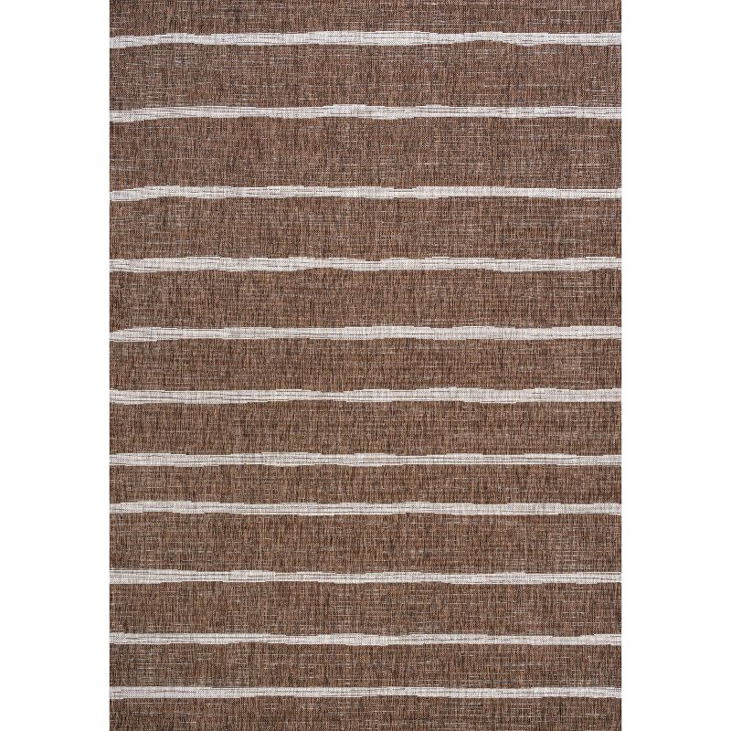 3'x5' Colonia Berber Stripe Indoor/Outdoor Area Rug, Brown/Beige - JONATHAN Y