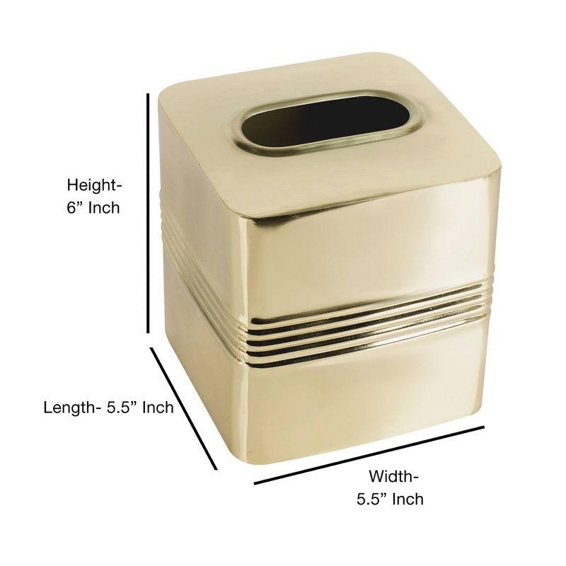 Jewel Bath Boutique Tissue Box Cover - Nu Steel