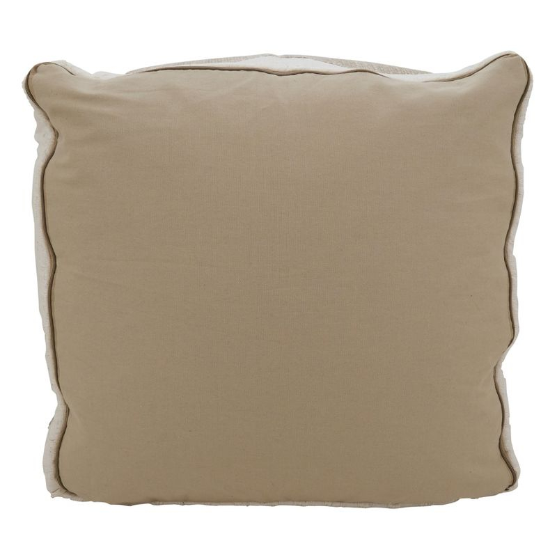 Saro Lifestyle Two-Tone Pouf, 20"x20"x14" Square, Natural