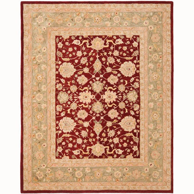 Anatolia AN522 Hand Tufted Indoor Area Rug - Red/Moss - 9'x12' - Safavieh