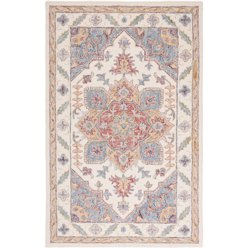 Metro MET352 Hand Tufted Indoor Area Rug - Ivory/Rust - 5'x8' - Safavieh