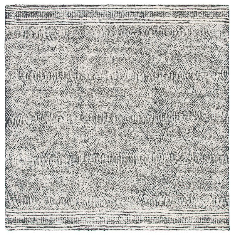 Abstract ABT340 Handmade Indoor Area Rug - Ivory/Chocolate - 6'x6' - Safavieh