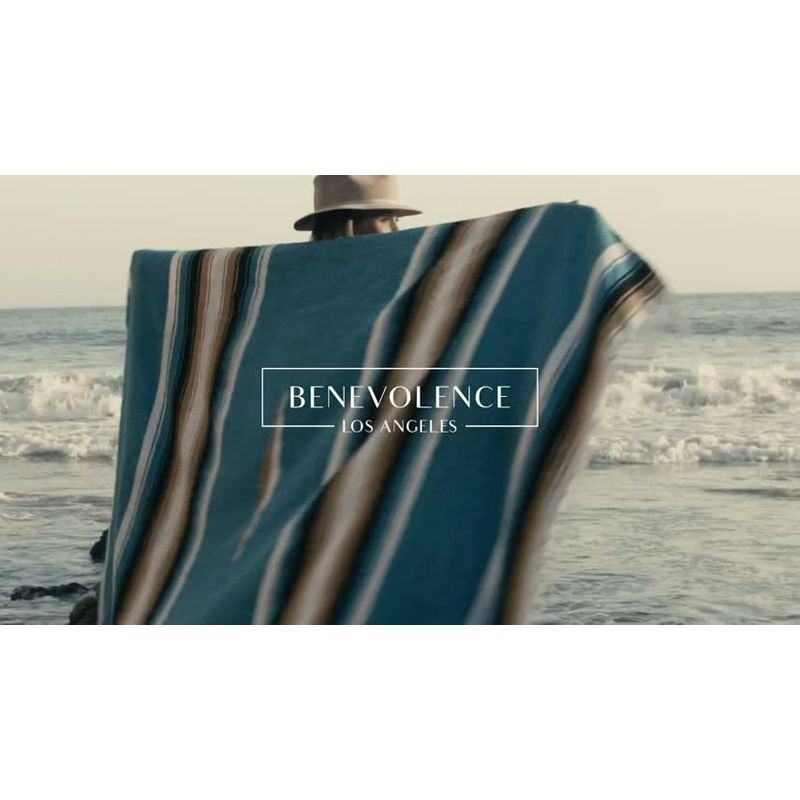 Benevolence LA Authentic Mexican Blanket (70 x 50 in) In Sand
