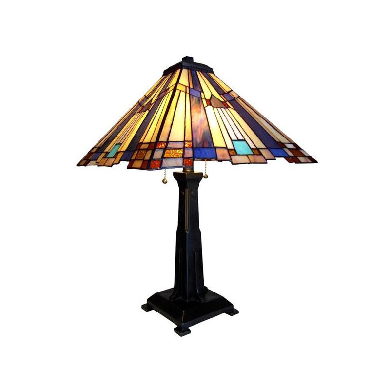 Chloe Lighting Flare Tiffany-style 2 Light Mission Table Lamp 15" Shade