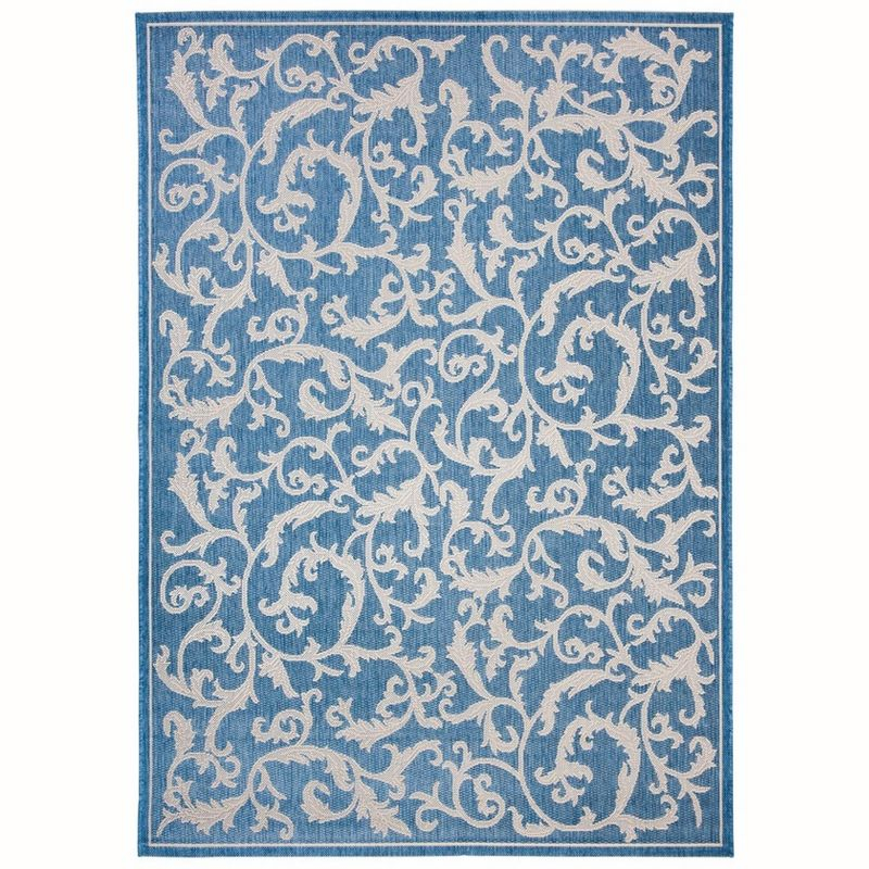 Courtyard CY2653 Power Loomed Indoor and Outdoor Accent Rug - Blue/Natural - 2'x3'7" - Safavieh
