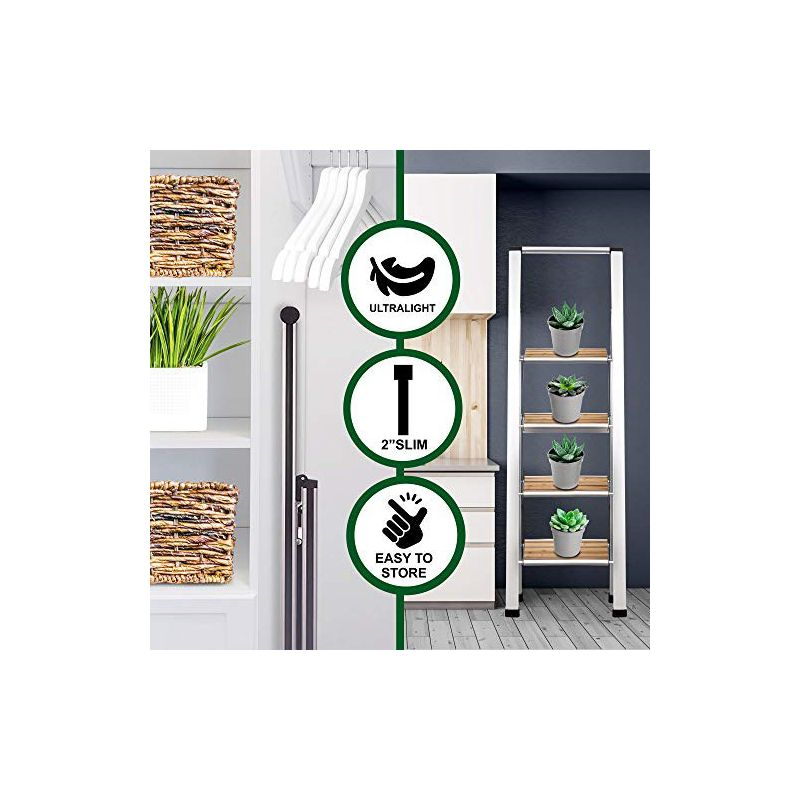Sorfey Sorfey Step Ladders 4 - Step Steel Lightweight Folding Step Ladder