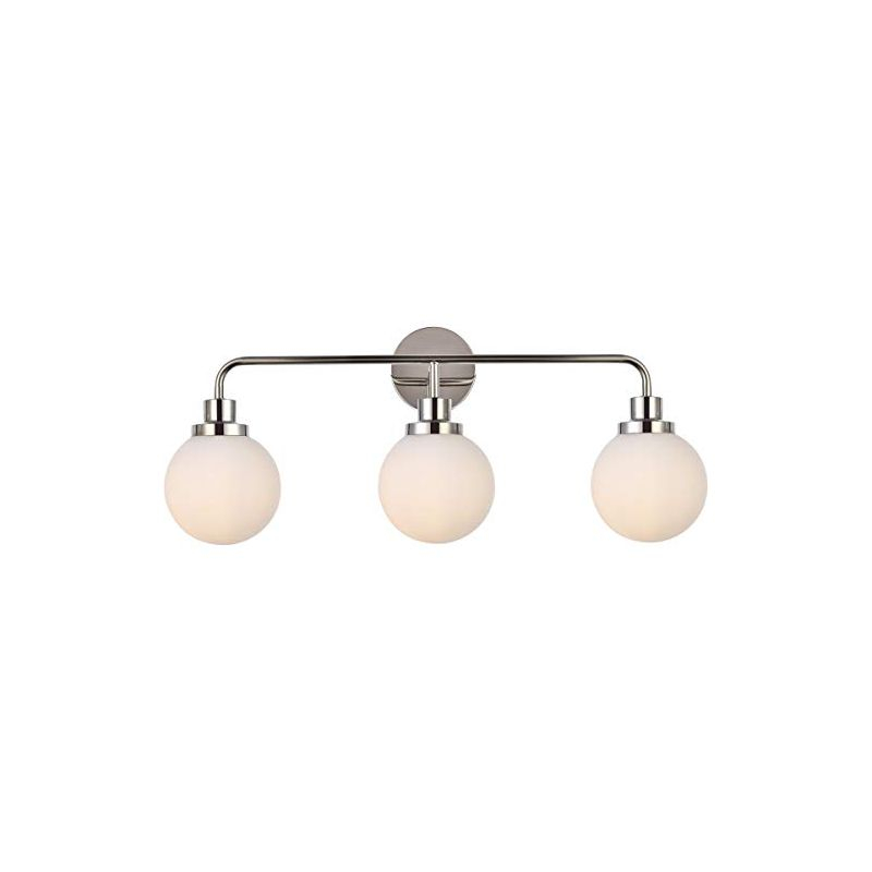 Elegant Lighting Hanson 3 lights bath sconce in polished nickel with frosted shade
