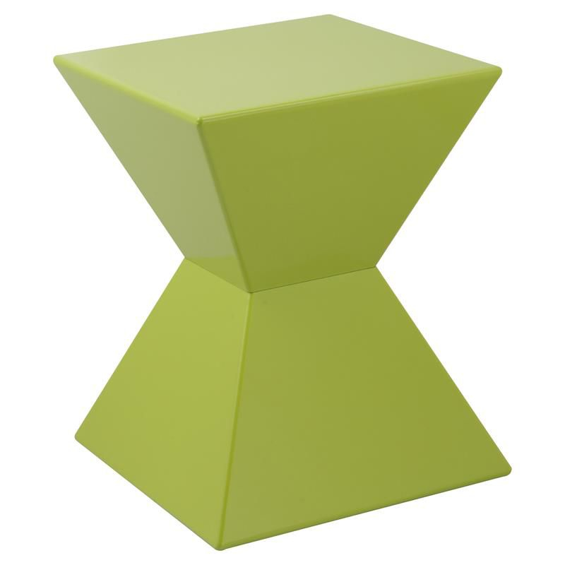 Rocco 13.5" Modern Fiberglass High Gloss End Table in Green - Brant House