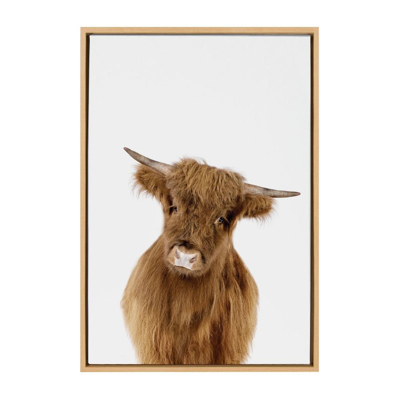 23" x 33" Sylvie Animal Studio Highland Framed Canvas by Amy Peterson Natural - Kate & Laurel All Things Decor