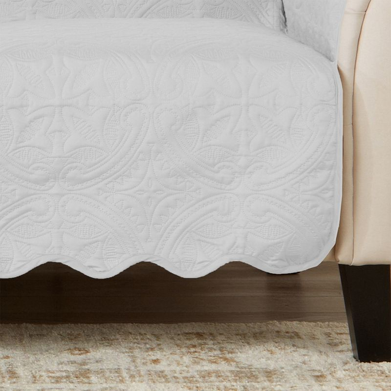 Reversible Quilted Sofa Furniture Protector - Great Bay Home(Sofa, White/Sand)