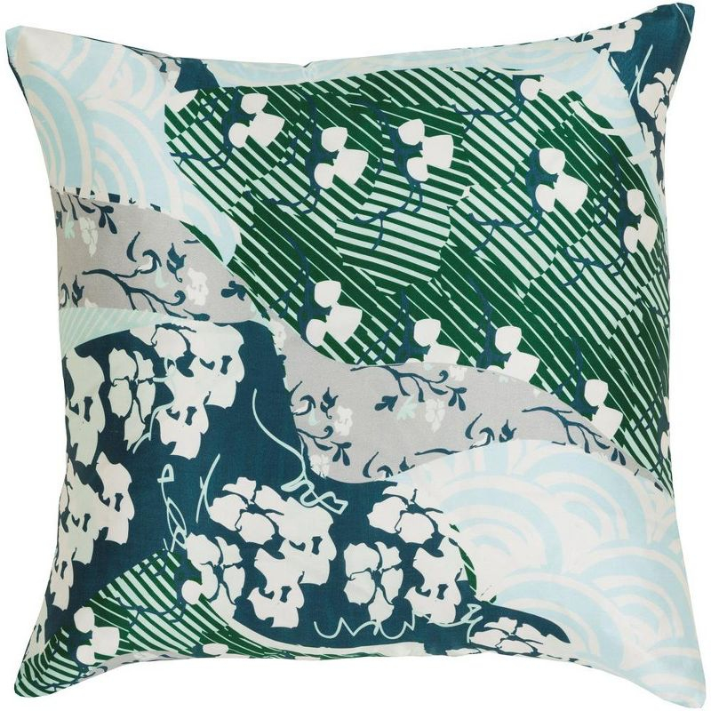 Mark & Day Herve 18"H x 18"W Square Pillow Cover No Insert Global Dark Green Throw Pillow