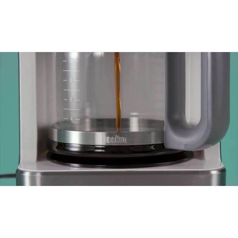 Braun BrewSense 12-cup Drip Coffee Maker - KF6050WH - Stainless Steel/White: Automatic Shut-Off, Glass Carafe, 1000W