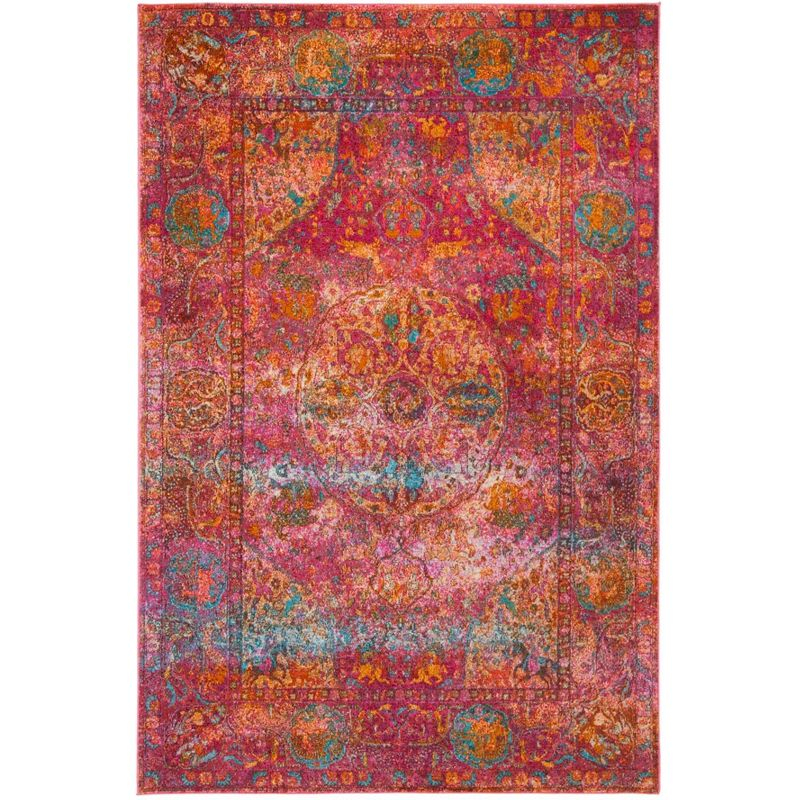 Luxor LUX318 Power Loomed Area Rug - Fuchsia/Gold - 4'x6' - Safavieh