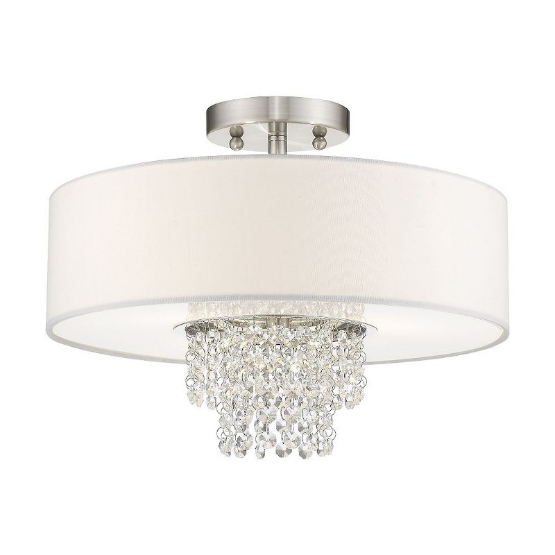 Livex Lighting Carlisle 3 - Light Semi-Flush Mount in  Brushed Nickel