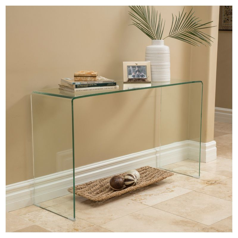 30" Ramona Console Table Clear - Christopher Knight Home: Tempered Glass, Modern Entryway