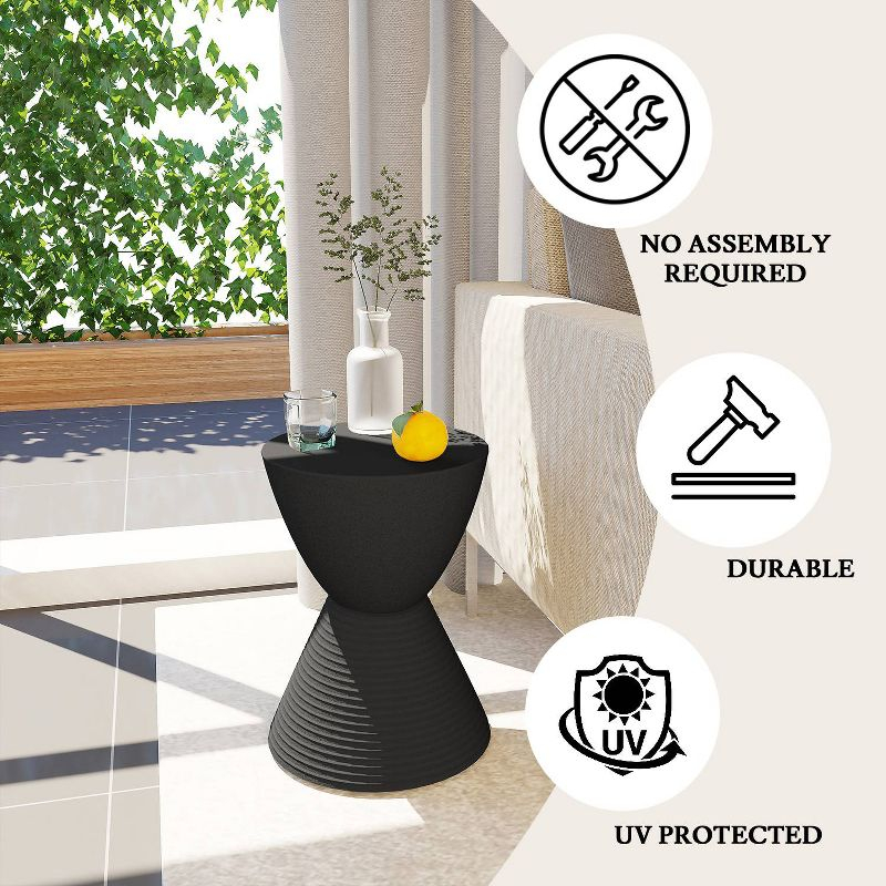 LeisureMod Boyd Modern Round Plastic Side Table