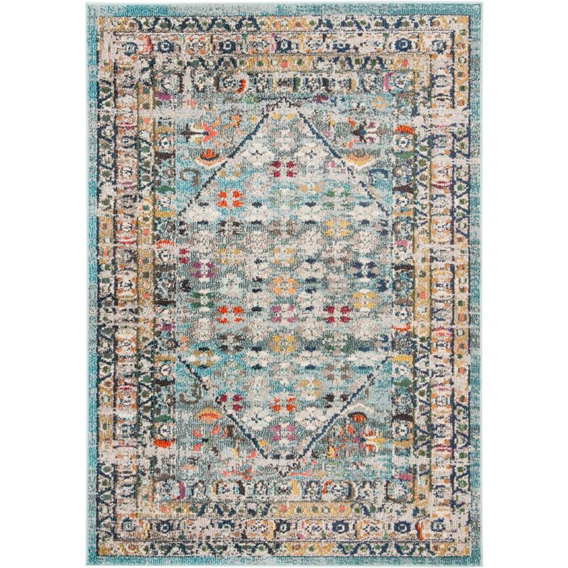 Monaco MNC255 Power Loomed Indoor Accent Rug - Blue/Light Grey - 4'x5'7" - Safavieh