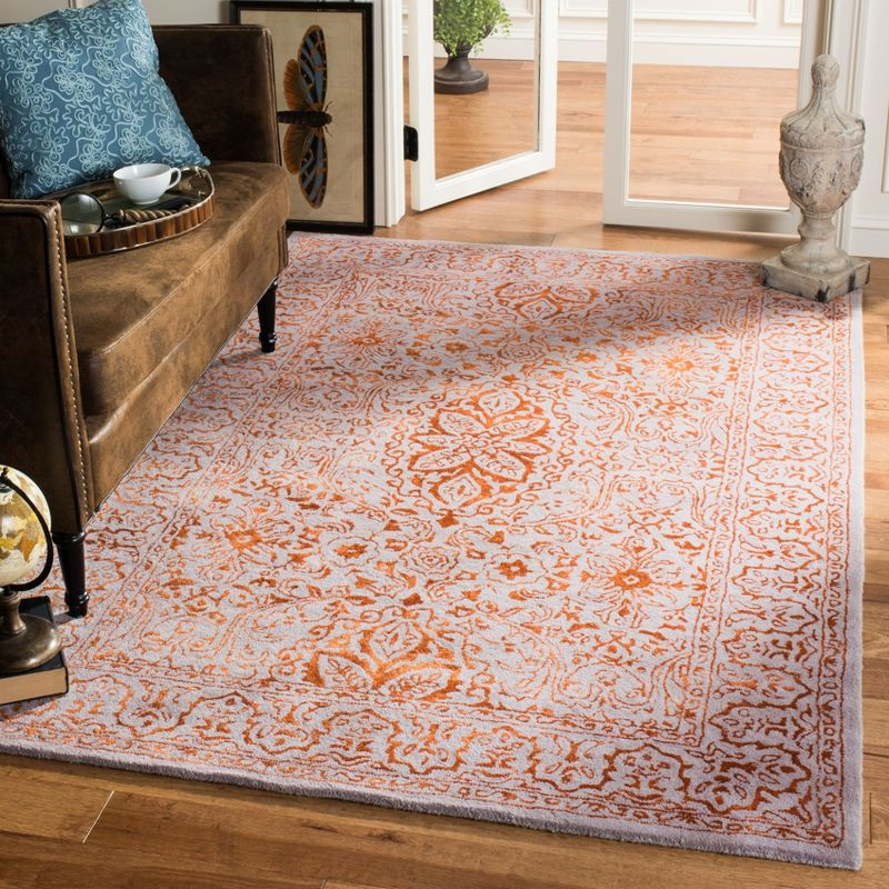 Glamour GLM516 Hand Tufted Area Rug - Grey/Rust - 8'x10' - Safavieh.