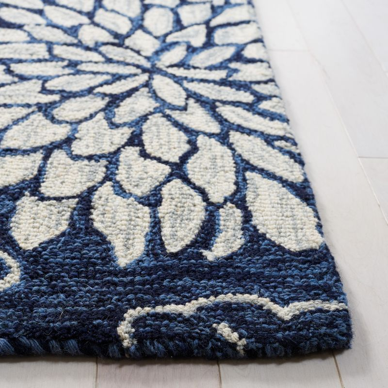 Jardin JAR602 Hand Tufted Area Rug - Navy/Ivory - 6'x9' - Safavieh.