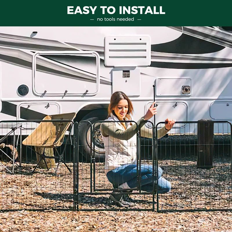 FXW Rollick Dog Playpen for Indoor, Yard, RV Camping, 32 inch 16 Panels for Small and Medium Dogs│Patented