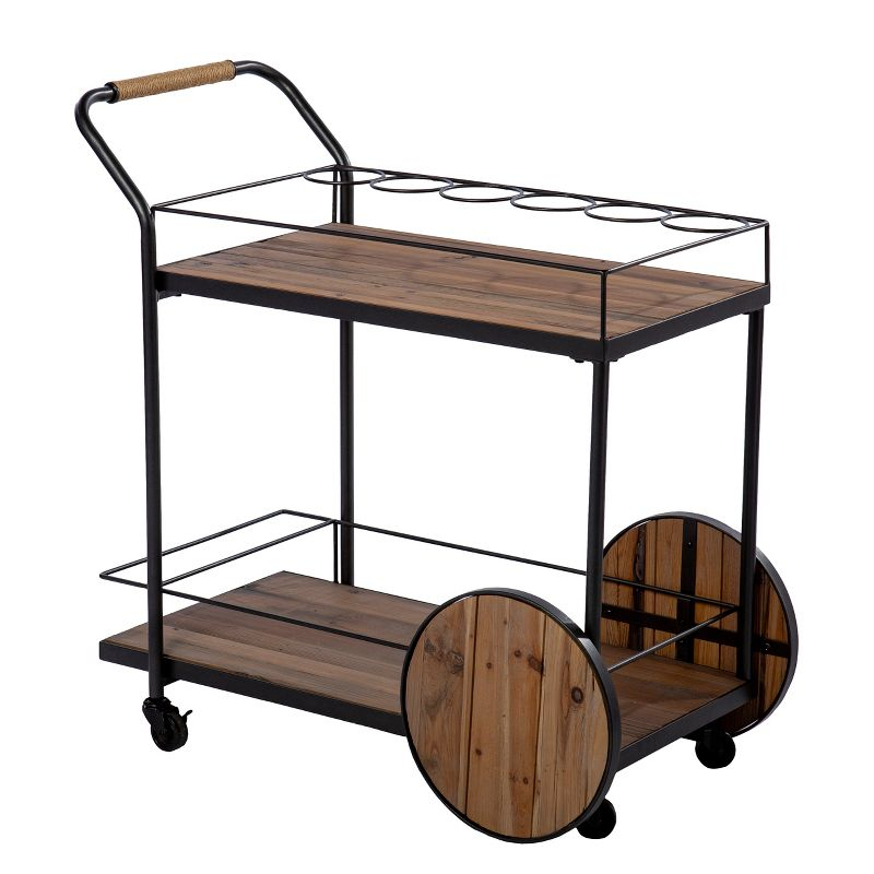 Pemton Reclaimed Wood Bar Cart - Natural - SEI
