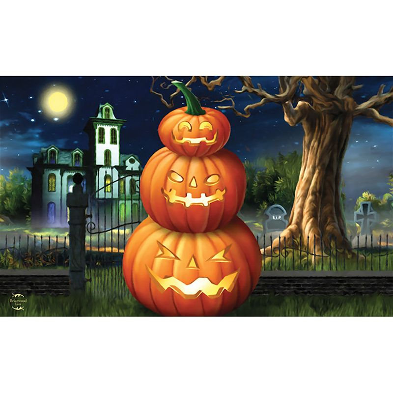 Briarwood Lane Doormat 30x18 Indoor Outdoor Spooky Jack O'lanterns Halloween For Halloween Doormat