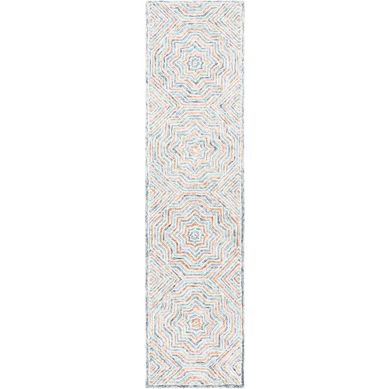 Capri CPR215 Tufted Indoor Runner Rug - Blue/Rust - 2'3"x9' - Safavieh