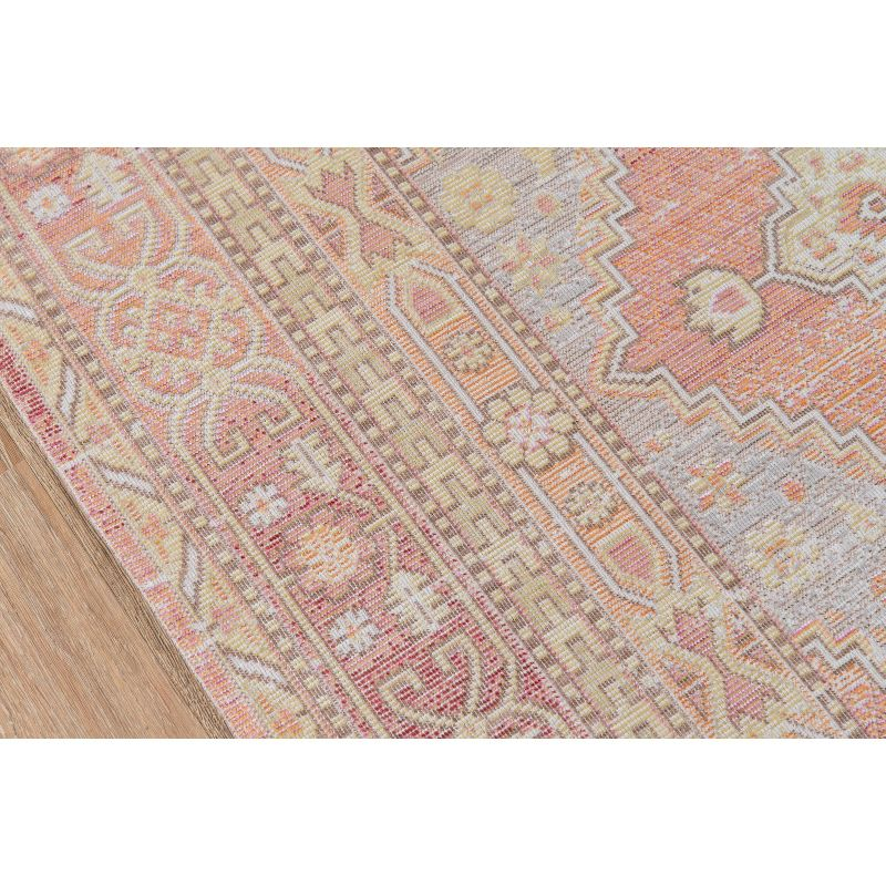 Momeni 9'3"x11'10" Isabella Orla Machine Loomed Area Rug Pink: Classic Medallion Pattern, Low Pile, Indoor Use