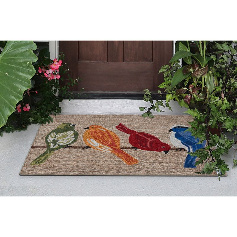 Liora Manne Frontporch Birds Indoor/Outdoor Rug Neutral 2'6" x 4'