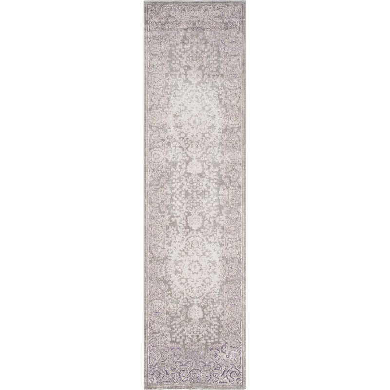 Passion PAS402 Power Loomed Runner Rug - Grey/Lavender - 2'2"x10' - Safavieh.