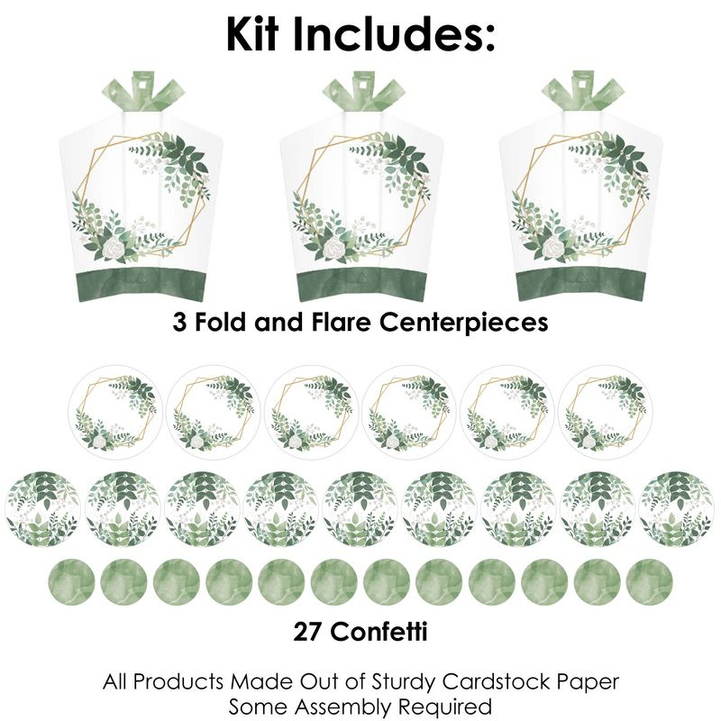 Big Dot of Happiness Boho Botanical - Greenery Party Decor and Confetti - Terrific Table Centerpiece Kit - Set of 30