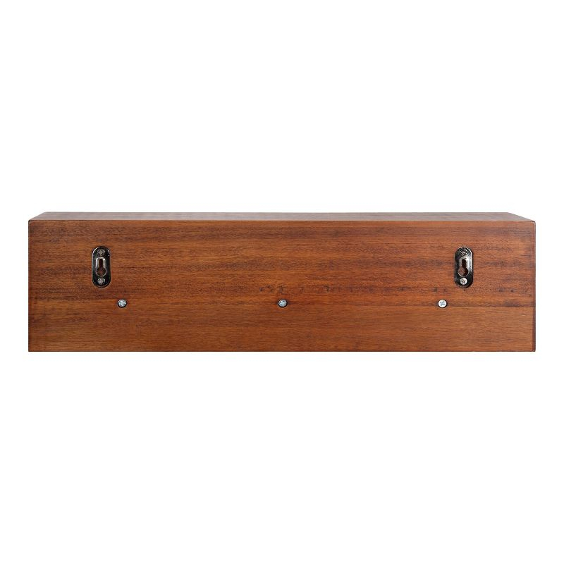 18"x5" Hinter Wood Shelf with Pegs Walnut Brown - Kate & Laurel All Things Decor: Midcentury Design, Gold Accents