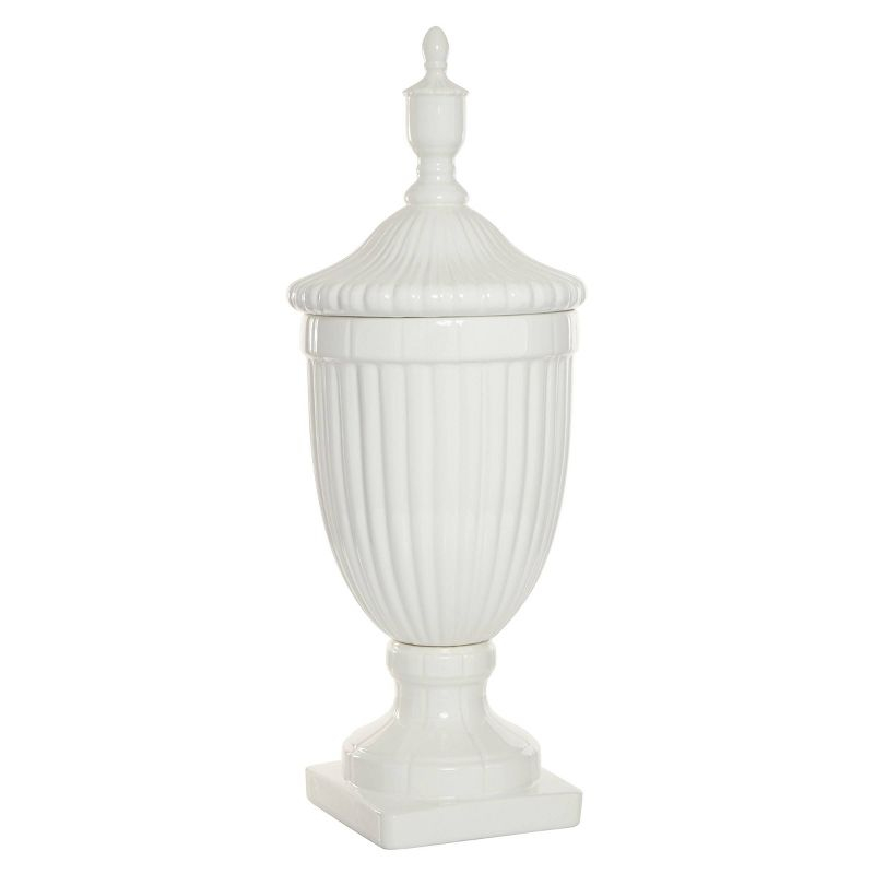 26" Modern Ceramic Urn Vase White - Olivia & May: Large Tabletop Decor, Novelty Design
